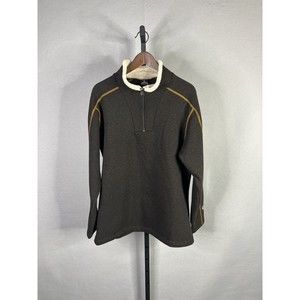 Kuhl Men's Zip Up Sweater - Brown with Cream Accents
